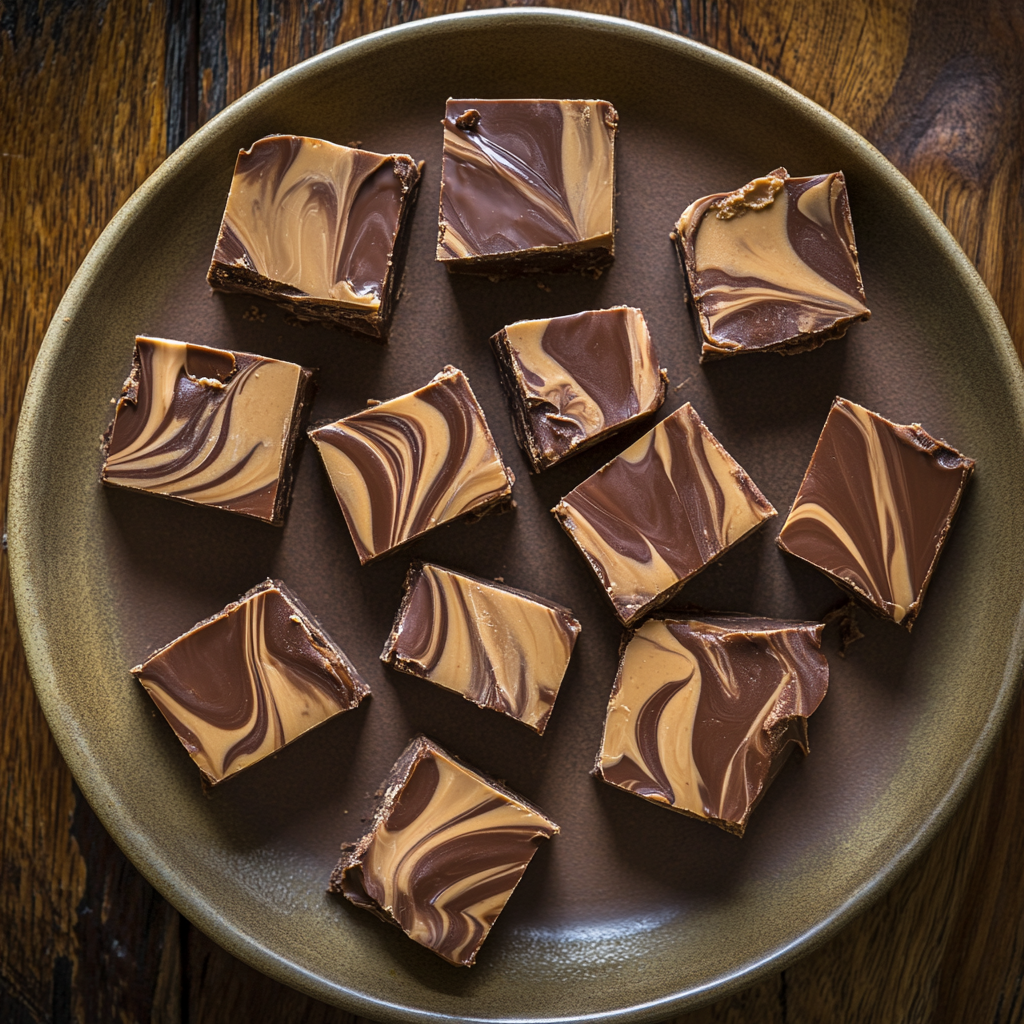 Chocolate Peanut Butter Swirl Fudge