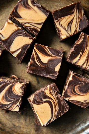 Chocolate Peanut Butter Swirl Fudge