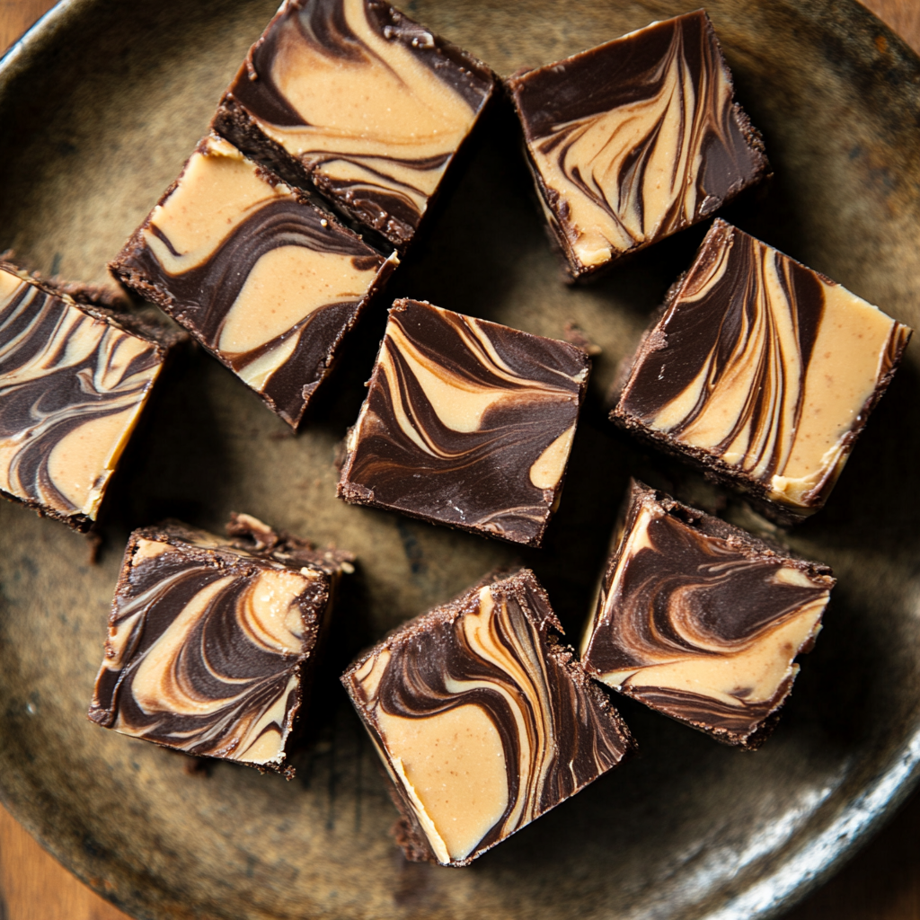 Chocolate Peanut Butter Swirl Fudge